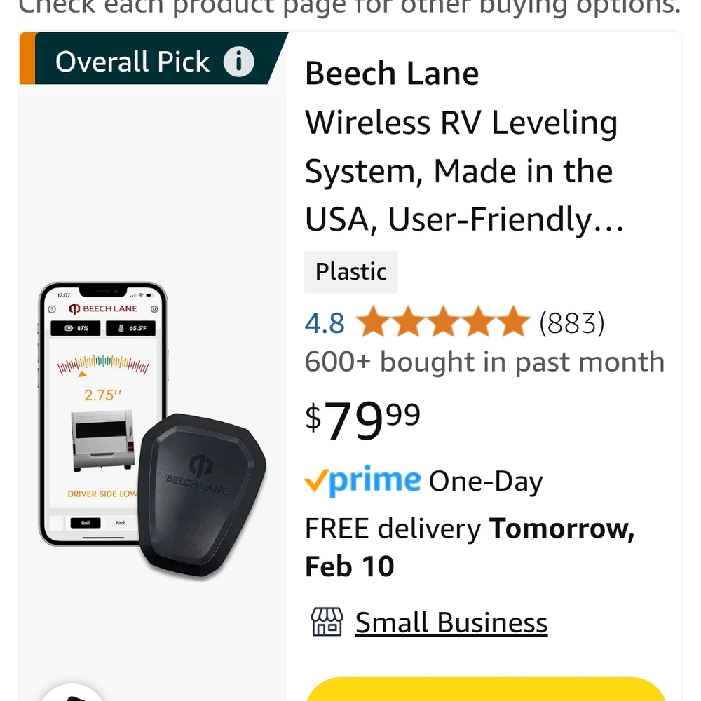 Beech Lane Wireless RV Leveling System